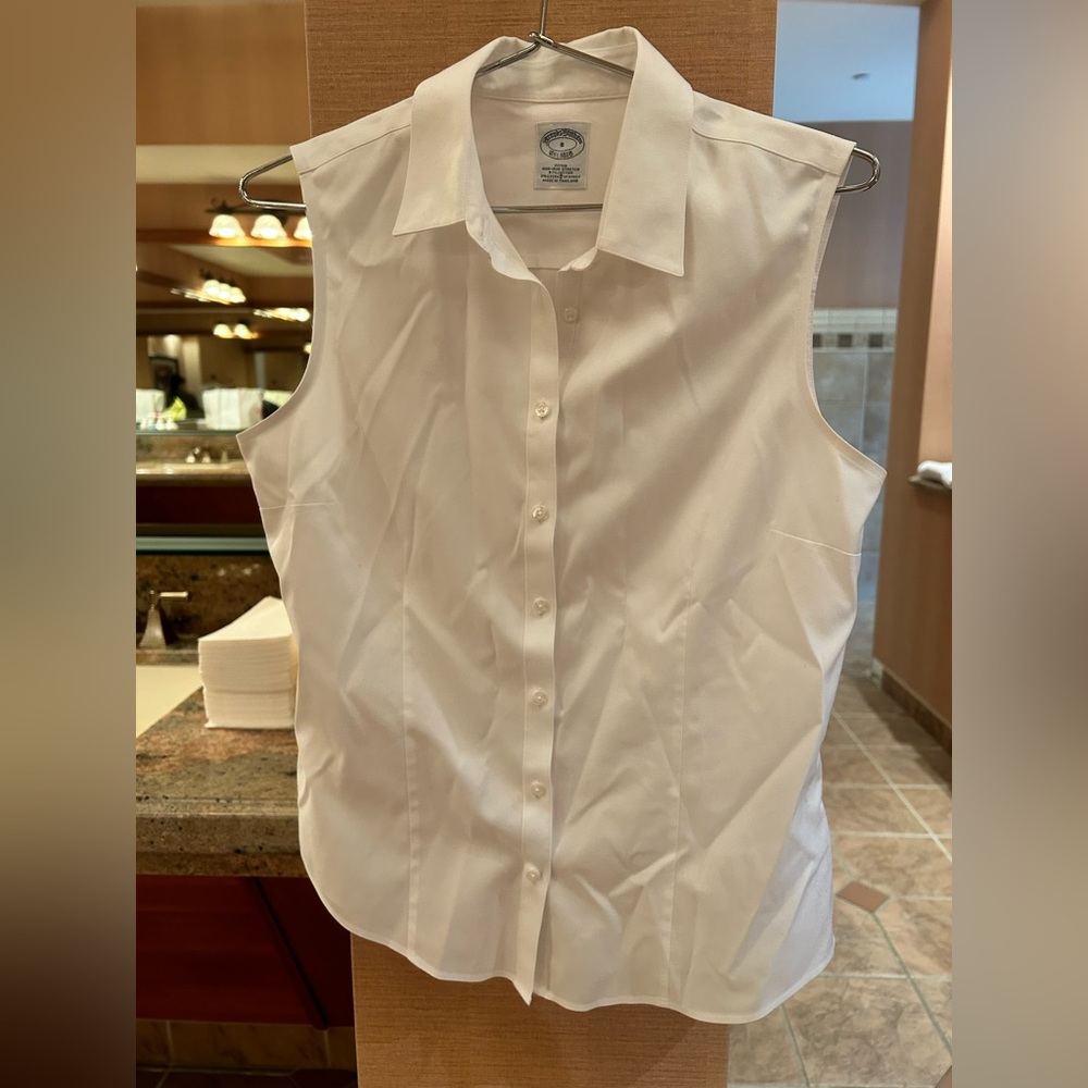 BROOKS BROTHERS vintage cotton poplin sleeveless button down tank size Small